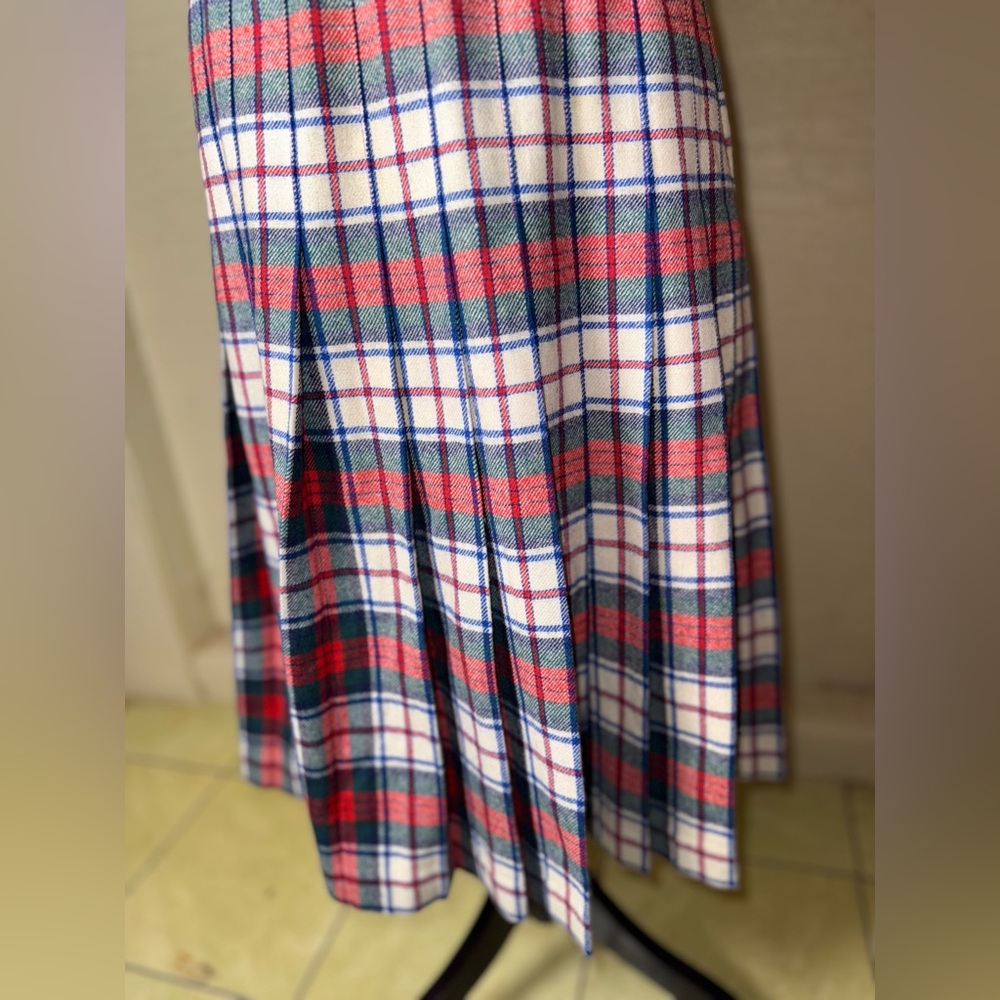 Pendleton‎ Vintage 80s Tartan Plaid Wool Skirt USA Preppy Academia- Size 8 - Picture 4 of 10